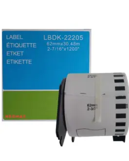 ЛЕНТА ЗА ЕТИКЕТНИ ПРИНТЕРИ BROTHER ТИП QL - CONTINUOUS PAPER TAPE - 62 mm x 3048 m - DK22205 (DK-22205) - PN LBDK-22205