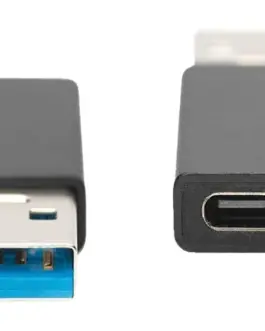 АДАПТЕР DIGITUS - USB-A to USB-C - Black - PN AK-300524-000-S