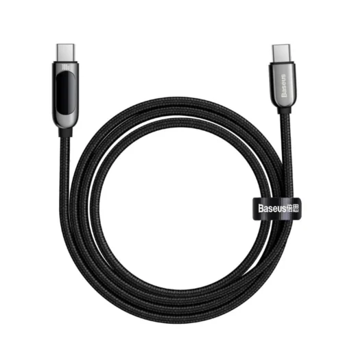 Alternative view of Кабел Baseus CATSK-C01 USB Type-C към USB Type-C с дисплей 100W 20V/5A 2м черен