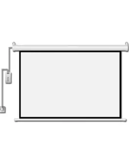 Estillo Електрически екран за стена 300 см х 225 см бял черна рамка дистанционно
