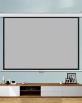 Estillo Екран за стена 240x240 см бял черна рамка 11кг