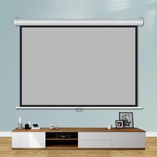 Estillo Екран за стена 240x240 см бял черна рамка 11кг