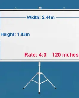 Екран на стойка  ESTILLO 244 х 183 см120" бял с черна рамка 4:3 11