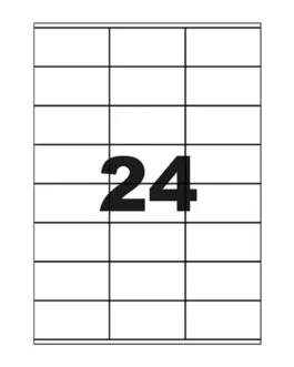УНИВЕРСАЛНИ ЕТИКЕТИ - 70 mm x 36 mm - 24 броя на А4 лист - PN BR3475 - OUTLET - 100 листа -