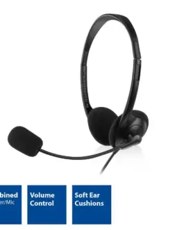 Alternative view of ACT Слушалки с микрофон, 3.5mm жак, 2м