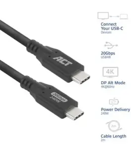 Alternative view of ACT Кабел USB-C - USB-C, 2 м / USB4, 20Gbps, 240W