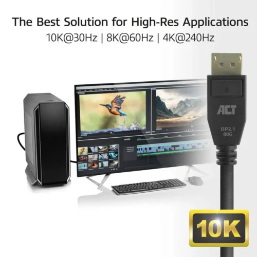 ACT Кабел Display port 2.1 мъжко-мъжко