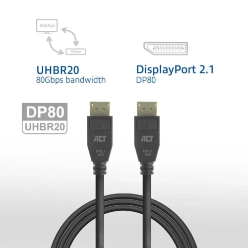ACT Кабел Display port 2.1 мъжко-мъжко