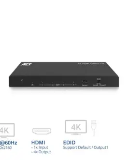 Alternative view of ACT HDMI Сплитер AC7832 4К HDMI сплитер, 1 вход.4 HDMI изхода