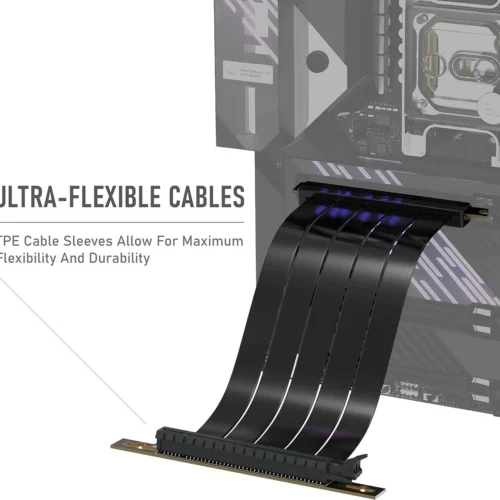 Alternative view of Кабел EZDIY-FAB Riser Cable Right Angle 200mm PCI-E x16 4.0