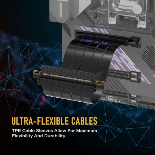 Alternative view of Кабел EZDIY-FAB Riser Cable Straight Connector 300mm PCI-E x16 4.0