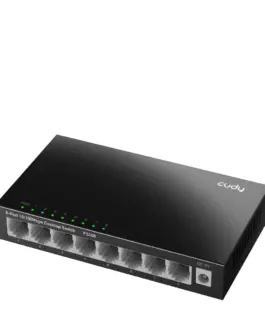 Alternative view of Суич Cudy FS108, 8-портов 10/100 Mbps RJ 45, Метален корпус, Черен