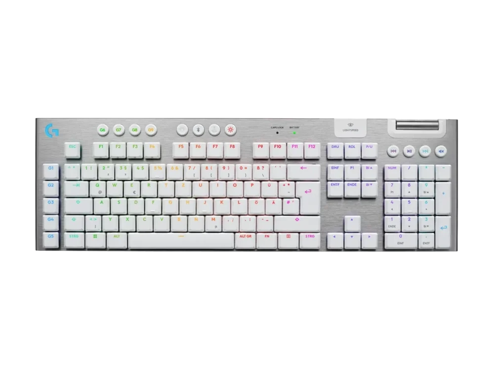Безжична геймърска механична клавиатура Logitech G915X White Lightspeed - GL Tactile