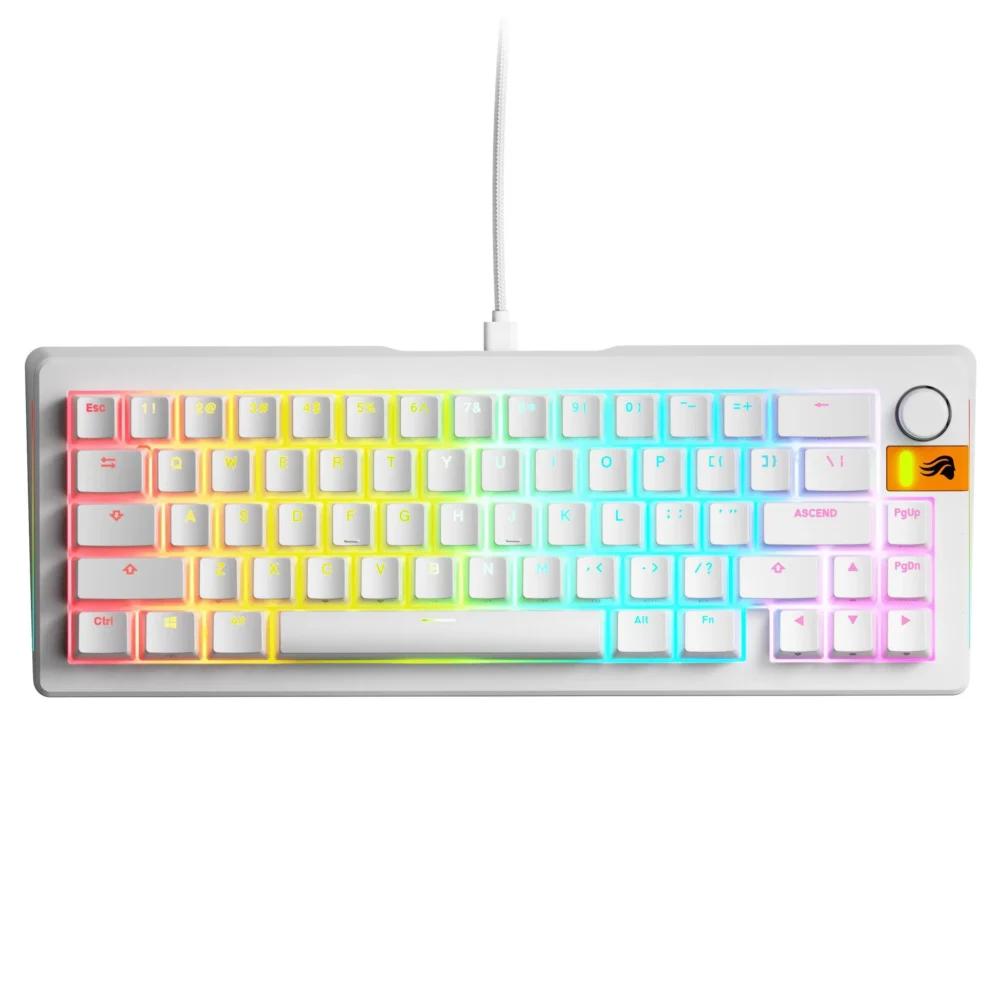Геймърска механична клавиатура Glorious GMMK 3 HE 65% White - Fox HE