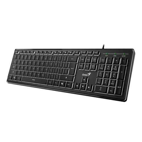 Genius клавиатура кирилизирана Keyboard SlimStar 820 Black  - AI Illuminated Slim BG