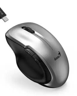 Genius безжина безшумна мишка Mouse Wireless Silent - Ergo 8200S Silver - Silent 2.4GHz USB-C