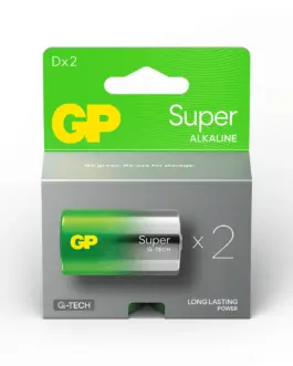 Алкална батерия GP SUPER LR20 2 бр. в опаковка / блистер 1.5V