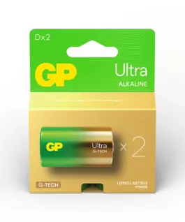Алкална батерия GP ULTRA LR20 /2 бр. в опаковка/ 1.5V GP-BA-13AU21-SB2