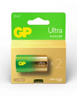Алкална батерия GP ULTRA LR20 /2 бр. в опаковка/ 1.5V GP-BA-13AU21-SB2