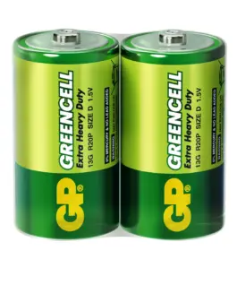 Цинк карбонова батерия GP Greencell 13G-S2 R20 2 бр. в опаковка / shrink