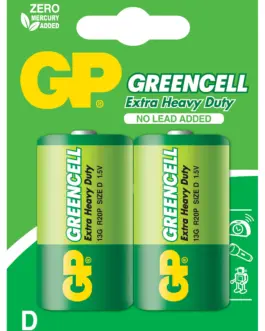 Цинк карбонова батерия GP R20 Greencell 13G-U2 2 бр. в опаковка blister