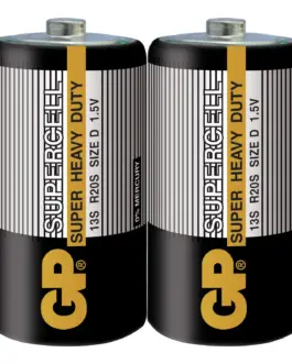 Цинк карбонова батерия SUPERCELL 13S-S2 R20 2 бр. в опаковка/ shrink