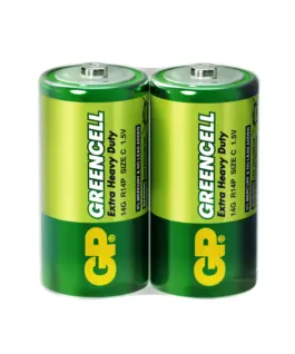 Цинк карбонова батерия GP 14G-S2 Greencell R14 2 бр. в опаковка / Shrink