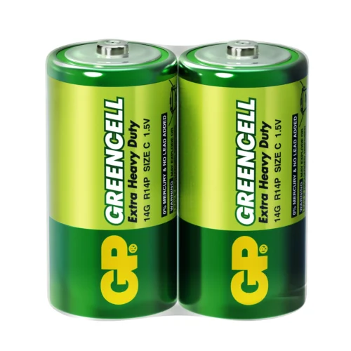 Цинк карбонова батерия GP 14G-S2 Greencell R14 2 бр. в опаковка / Shrink