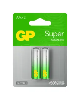 Алкална батерия GP SUPER LR6 AA 2 бр. в опаковка 1.5V GP15A