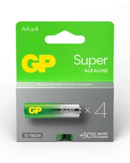 Алкална батерия GP SUPER LR6 AA 4 бр. в опаковка 1.5V GP15A