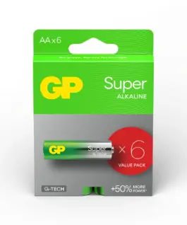 Алкална батерия GP SUPER LR6 AA / 4+2 бр. в опаковка 1.5V GP-BA-15A21-SBV6