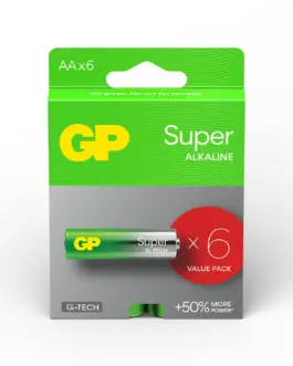 Алкална батерия GP SUPER LR6 AA / 4+2 бр. в опаковка 1.5V GP-BA-15A21-SBV6