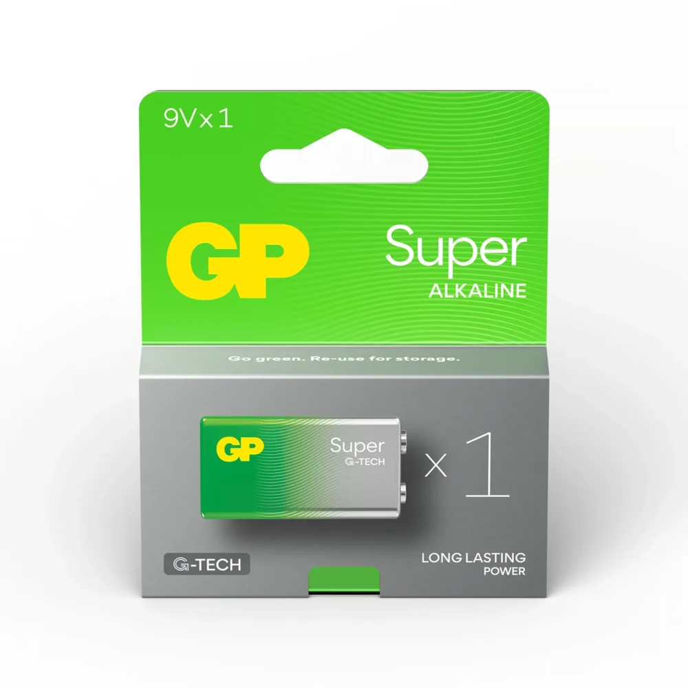 Алкална батерия GP SUPER 6LF22 6LR61 9V 1 бр. блистер 1604A