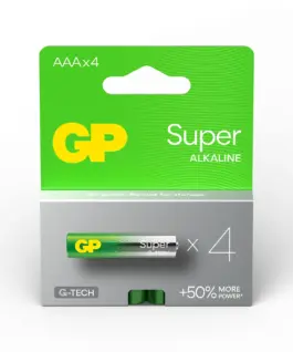 Алкална батерия GP SUPER LR03 AAA 4 бр. в опаковка / блистер 1.5V