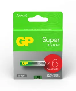 Алкална батерия GP SUPER LR03 AAA / 4+2 бр. в опаковка 1.5V