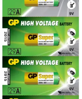 Alternative view of Алкална батерия GP 9 V, 5бр. в блистер, Цената е за 1 батерия, А29, A32, A25