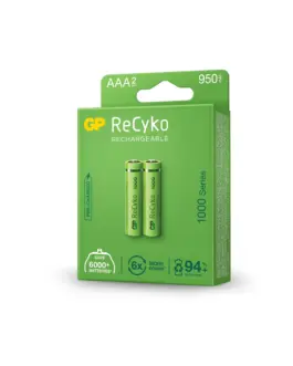 Alternative view of Акумулаторна Батерия GP R03 AAA 1000mAh NiMH 100AAAHCE-EB2 2 бр. в опаковка GP
