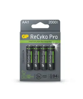 Акумулаторна Батерия GP R6 AA 2000mAh RECYKO + PRO Fast Flash GP-BR-210AAHCF-APCEB4 NiMH /до 500 цикъла/  4 бр.