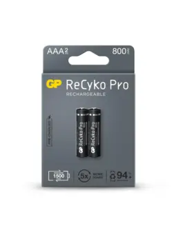 Акумулаторна Батерия GP R03 AAA 800mAh NiMH 85AAAHCB-EB2 RECYKO+ PRO До 1500 цикъла 2 бр. в