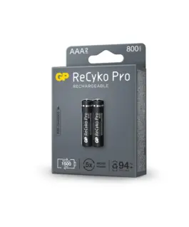 Alternative view of Акумулаторна Батерия GP R03 AAA 800mAh, NiMH, 85AAAHCB-EB2 RECYKO+ PRO, До 1500 цикъла, 2 бр. в опаковка