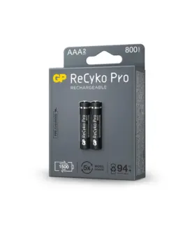 Alternative view of Акумулаторна Батерия GP R03 AAA 800mAh, NiMH, 85AAAHCB-EB2 RECYKO+ PRO, До 1500 цикъла, 2 бр. в опаковка