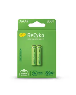 Акумулаторна Батерия GP R03 AAA 850mAh NiMH 85AAAHCE-EB2 RECYKO 2 бр. в
