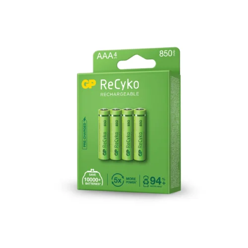 Alternative view of Акумулаторна Батерия GP R03 AAA 850mAh NiMH 85AAAHCE-EB4 RECYKO, 4 бр. в опаковка