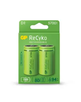 Акумулаторна Батерия GP R20 D 5700mAh NiMH Recyko 2 бр. в опаковка GP