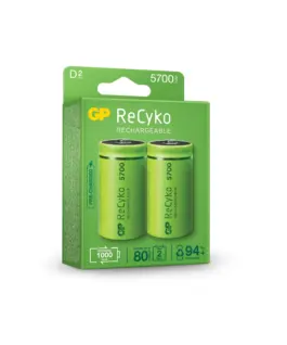 Акумулаторна Батерия GP R20 D 5700mAh NiMH Recyko 2 бр. в опаковка