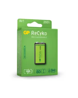 Alternative view of Акумулаторна Батерия GP R22 8.4V 200mAh RECYKO 20R8HN-GB1 NiMH 1бр. в опаковка GP