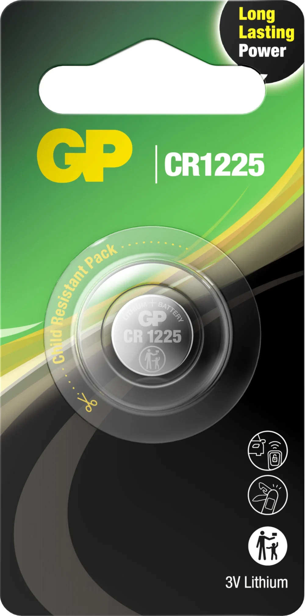 Литиева бутонна батерия GP  CR1225 3V  1 бр. в блистер /цена за 1