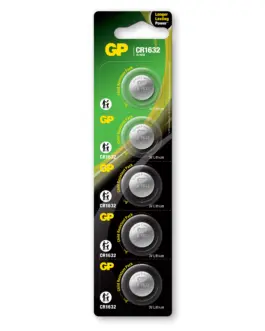 Батерия литиева CR1632 3V  GP BATTERIES 5 бр. блистер /цена за 1