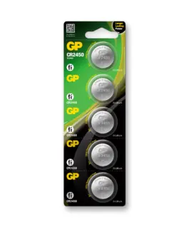 Бутонна батерия литиева GP CR2450 3V 5 бр. в блистер / цена за 1 бр./