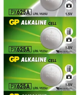 Алкална батерия GP LR9 625A 1.5V за глюкомери и дистанционни 5 бр. в блистер цена за 1